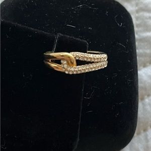 kate spade gold and diamond ring, size 6